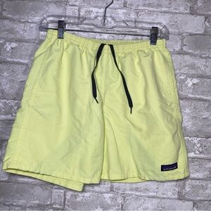 Patagonia Light Neon Yellow swim Shorts Black Drawstring size small see descript